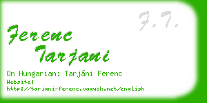 ferenc tarjani business card